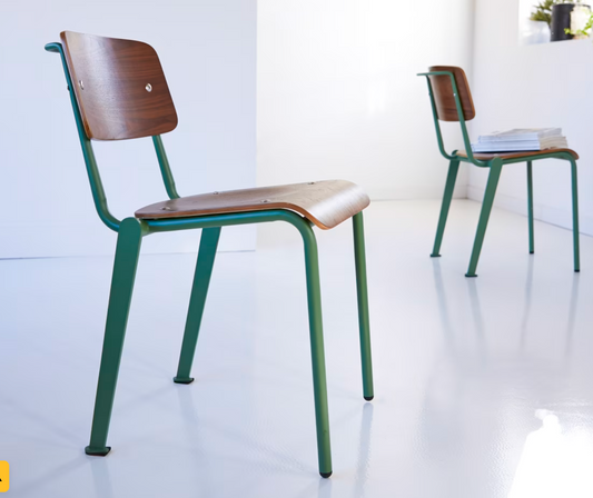 Lichen walnut and metal Chair - Mioo