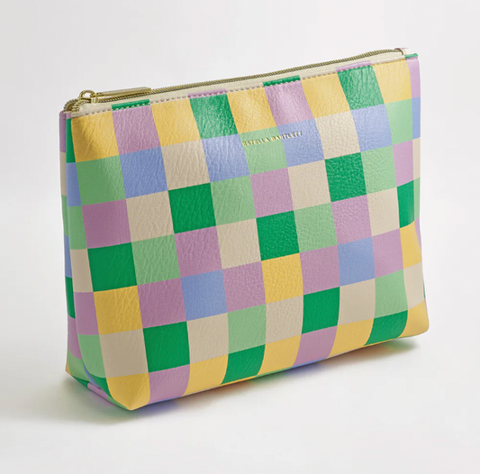 Checkered Makeup Pouch